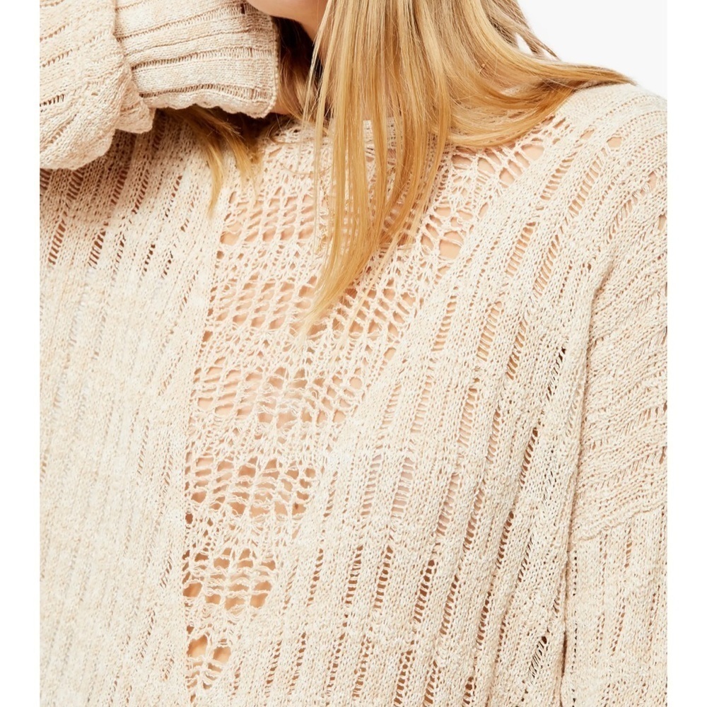 Free People Pretty In Pointelle Sweater Daydream Combo Size Small~ NWT - Picture 5 of 10